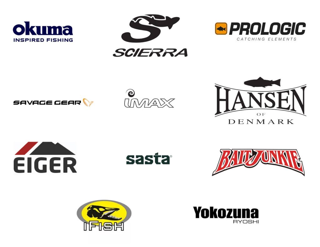 Varumärken som vi säljer i fiskebutiken